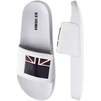 Ben Sherman Union Mens White Sliders