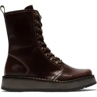 Fly london Womens Brown RAMI043 Casual Leather Lace-up Ankle Dress Boots