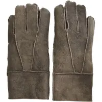 Infinity Leather Unisex Brown Sheepskin Suede Gloves with Roll Up/Down Cuff
