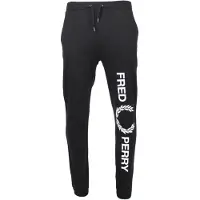 Fred perry - Svarta mjukisbyxor med stora märkesben
