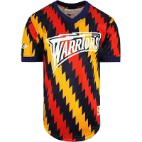 Mitchell & ness NBA Golden State Warriors Wordmark Mesh T-shirt för herrar