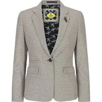 TruClothing Kvinnors beige tweed skräddarsydd passform ullblandning blazer