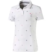 Puma DryCell Ditsy Polo Shirt Kortärmad Vit Flickor Topp 595453 01