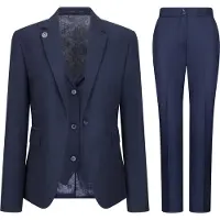 TruClothing Dam 3-delad skräddarsydd kostym i marinblått, formellt tyg, enfärgad