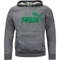 Puma Mens SP Hoodie Fleece Graphic Logo Sweatshirt Grå 827876 03
