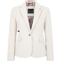 TruClothing Kvinnors grädde skräddarsydd passform ullblandning Tweed Blazer