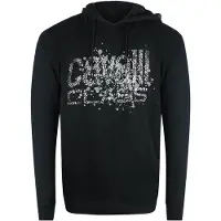 Cavalli Class Sprucken Sprayad Logo Svart Hoodie