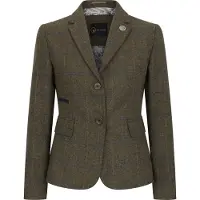 TruClothing Olivskräddarsydd tweed-blazer för kvinnor i fiskbensrut