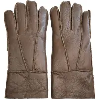 Infinity Leather Unisex Brown Sheepskin Leather Gloves with Roll Up/Down Cuff