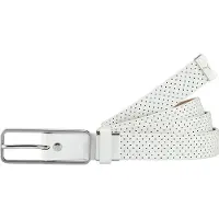 Puma Dimple Cut To Length Herrbälte i vitt golfläder 053007 02