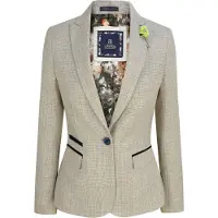 TruClothing Kvinnors Tweed Herringbone Cream Jacka Peaky Blinders