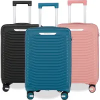 Infinity Leather Robust kabinväska med hårt skal 36 x 24 x 55 cm TSA-bagage Lämplig för Easyjet, Ryanair, Wizzair