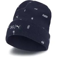 Puma x Selena Gomez Beanie All Over Print Logo Hat Navy 022359 01