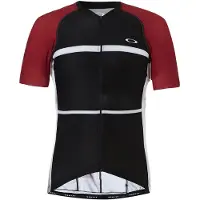 Oakley Kortärmad Zip Up Svart Röd Herr Cykel T-Shirt 434144 465