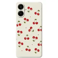 Mtp Products Samsung Galaxy A07 4G TPU-skal med körsbärsmönster - Beige