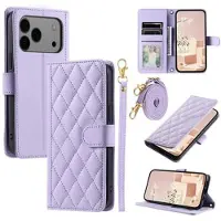 Mtp Products iPhone 17 Pro Max Lyxigt Quiltat Plånboksfodral - Lila