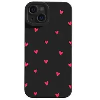 Mtp Products iPhone 14 Plus Hjärtmönster Slim TPU-Skal - Svart / Röd