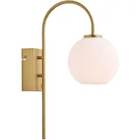 Herstal Vägglampa , Ballon, dimbara, Guld / mässing, Vardagsrum, Glas, Modern