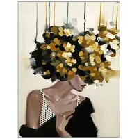 DIMENGQI Abstrakt kvinnor huvud med blommor Canvas målning Modern figur affischer och tryck Väggkonst Bild för vardagsrum Heminredning 40x60cm