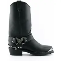 Grinders Svarta Cowboy Biker Boots för herrar - Eagle Hi