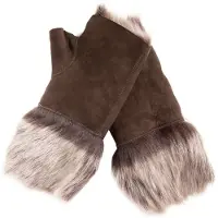 Infinity Leather Womens Shearling Vantar Fingerlösa Manschetter Toscana Mocka Fårskinn Päls