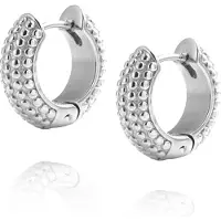 Mockberg Beaded Hoops Silver Medium - Stjärnurmakarna