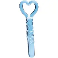 Clarity - glasdildo med hjärtformat handtag - transparent
