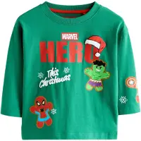 Next T-shirt 'Marvel' grön / röd