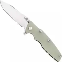 Rick Hinderer Knives Rick Hinderer Eklipse 3.5" Skinny Slicer, Hollow Grind Stonewash Magnacut, Translucent G10, pocket knife