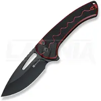 SENCUT Squiggy S24082A-3 Black Coating, Black/Burgundy G10, pocket knife