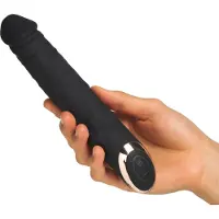 Willie City Luxe Realistisk Silikondildo Vibrator 21,5 cm - Svart - Svart