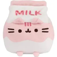 Gund Pusheen Jordgubbsmjölk Plyschkatt För 8 År och Uppåt, Rosa/Vit, 6"