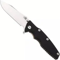 Rick Hinderer Knives Rick Hinderer Eklipse 3.5" Skinny Slicer, Hollow Grind Stonewash Magnacut, Bronze, Black G10, pocket knife