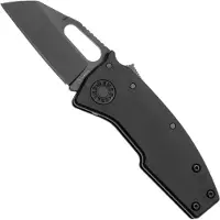 Demko Knives Demko Nano-Shark, NANO-20CV-BLACK ALUM-SF, Stealth DLC CPM 20CV Shark Foot, Black Aluminum pocket knife