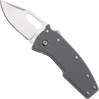 Demko Knives Demko Nano-Shark, NANO-10A-GREY GRN-CP, Stonewashed AUS-10A Clip Point, Grey GRN pocket knife