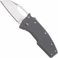 Demko Knives Demko Nano-Shark, NANO-10A-GREY GRN-SF, Stonewashed AUS-10A Shark Foot, Grey GRN pocket knife