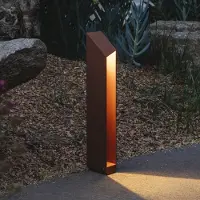Marset LED pollare Domus, dimbar, Brun / rost, Aluminium / grå / zink, Design, LED-utomhuslampa