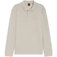BOSS för män. 50520710 Polo Grid Structure beige (S), Casual, Bomull, Lång ärm