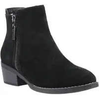 Hush puppies Ingrid Mocka Svarta Klackade Ankelskor för Kvinnor