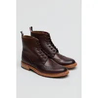 Ben Sherman Arthur Leather Mocha-stövlar för män