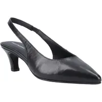 Hush puppies Nahla Damernas Svarta Spetsiga Slingback Skor I Läder
