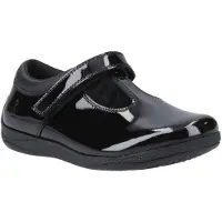 Hush puppies Caitlin T-Bar Flickors Svarta Skor I Läder