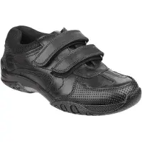 Hush puppies Jezza Junior Läderherrarnas Svarta Loafer