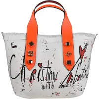 Christian Louboutin liten tygväska Frangibus Vit