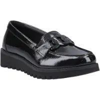 Hush puppies Francis Loafer Patent Flickors Svarta Mockasiner I Läder