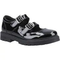 Hush puppies Ella Patent Senior Flickors Svarta Skor I Läder