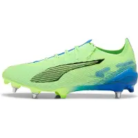 Puma Ultra 5 Ultimate SG Lights Out - Grön/White/Blå - Soft Ground (SG), storlek 40