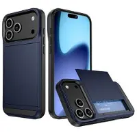 Mtp Products iPhone 17 Pro Hybridskal med Skjutkortplats - Mörkblå