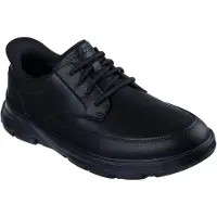 SKECHERS Arch Fit Garza Rowan Läderskor för Män Svart Snörskor