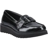 Hush puppies Francis Loafer Patent Flickors Svarta Mockasiner I Läder